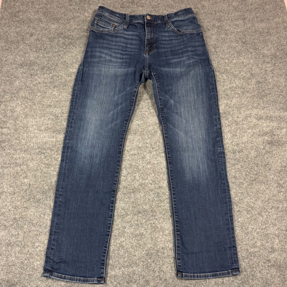 Mavi Jeans Straight Leg Dark Wash Mens 33x30 Blue Cotton Blend GUC